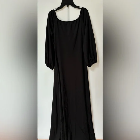 Dresses | Womens Maxi Black Dress W Back Cutout Tie Strings And Wrap Panels  Size Large | Poshmark
